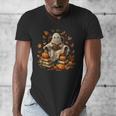 Vintage Ghost Book Reading Pumpkin Gothic Halloween Teachers Men Women Kids Men's V-Neck T-Shirt, funny design