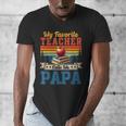 Vintage Retro My Favorite Teacher Calls Me Papa Father's Day Men's V-Neck T-Shirt, funny design Vintage Retro My Favorite Teacher Calls Me Papa Father's Day Men's V-Neck T-Shirt, funny design