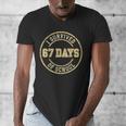 Vintage I Survived 67 Days Of School Teachers Students Men's V-Neck T-Shirt, funny design Vintage I Survived 67 Days Of School Teachers Students Men's V-Neck T-Shirt, funny design