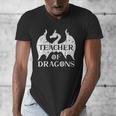 Vintage Teacher Of Dragons Quotes Teacher Student Men's V-Neck T-Shirt, funny design