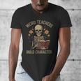 Weird Teachers Build Character Skeleton Book Halloween Women Men's V-Neck T-Shirt, funny design Weird Teachers Build Character Skeleton Book Halloween Women Men's V-Neck T-Shirt, funny design