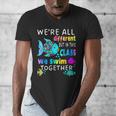 We'Re All Different But We Swim Together Elementary Teacher Men's V-Neck T-Shirt, funny design We'Re All Different But We Swim Together Elementary Teacher Men's V-Neck T-Shirt, funny design