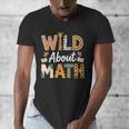 Wild About Math Cute Teacher Student Math Club Men's V-Neck T-Shirt, funny design