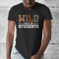 Wild About My Students Shirt Animals Teacher Men's V-Neck T-Shirt, funny design