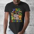 Wild About Teaching Safari Jungle School Teacher Men's V-Neck T-Shirt, funny design Wild About Teaching Safari Jungle School Teacher Men's V-Neck T-Shirt, funny design