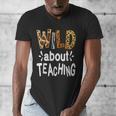 Wild About Teaching Teacher Student First Day Of School Men's V-Neck T-Shirt, funny design Wild About Teaching Teacher Student First Day Of School Men's V-Neck T-Shirt, funny design