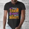 Will Trade Students For Donuts Halloween Teacher Men's V-Neck T-Shirt, funny design