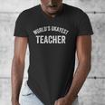 World's Okayest Teacher Educator Best Teacher Ever Men's V-Neck T-Shirt, funny design World's Okayest Teacher Educator Best Teacher Ever Men's V-Neck T-Shirt, funny design