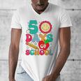 50 Days Of School Teacher Happy 50th Day Of School Kids Men's V-Neck T-Shirt, funny design 50 Days Of School Teacher Happy 50th Day Of School Kids Men's V-Neck T-Shirt, funny design