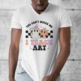 You Can't Scare Me I Teach Art Retro Teacher Ghost Halloween Men's V-Neck T-Shirt, funny design