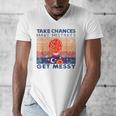 Take Chances Make Mistakes Get Messy Vintage Teacher Life Men's V-Neck T-Shirt, funny design Take Chances Make Mistakes Get Messy Vintage Teacher Life Men's V-Neck T-Shirt, funny design
