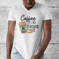 Coffee Gives Me Teacher Power Teacher Elementary Women Men's V-Neck T-Shirt, funny design Coffee Gives Me Teacher Power Teacher Elementary Women Men's V-Neck T-Shirt, funny design