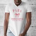 Coquette Bow Paraprofessional School Para Squad Teacher Aide Men's V-Neck T-Shirt, funny design