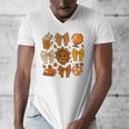 Coquette Teach Teacher Bows Thanksgiving Turkey Fall Autumn Men's V-Neck T-Shirt, funny design