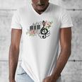 Cut Music Teacher Shirt With a Piano Keys Notes And Flowers Men's V-Neck T-Shirt, funny design Cut Music Teacher Shirt With a Piano Keys Notes And Flowers Men's V-Neck T-Shirt, funny design