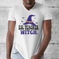 ESL Teacher Witch Halloween Matching Group Costume Men's V-Neck T-Shirt, Esl Teacher Gifts, funny design ESL Teacher Witch Halloween Matching Group Costume Men's V-Neck T-Shirt, Esl Teacher Gifts, funny design