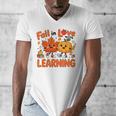 Fall In Love With Learning Thanksgiving Teacher Student Kids Men's V-Neck T-Shirt, funny design