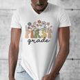 First Grade Teacher Wildflower Back To School Floral Outfits Men's V-Neck T-Shirt, First Grade Teacher Gifts, funny design First Grade Teacher Wildflower Back To School Floral Outfits Men's V-Neck T-Shirt, First Grade Teacher Gifts, funny design