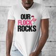Our Flock Rocks Flamingo Mother's Day Teacher Men's V-Neck T-Shirt, funny design