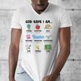God Says Im Teacher Christian Back To School Religious Men's V-Neck T-Shirt, funny design