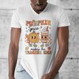 Groovy Pumpkin Spice Makes Teacher Nice Fall Thanksgiving Men's V-Neck T-Shirt, Groovy Teacher Gifts, funny design Groovy Pumpkin Spice Makes Teacher Nice Fall Thanksgiving Men's V-Neck T-Shirt, Groovy Teacher Gifts, funny design