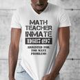 Halloween Math Teacher Prisoner Costume Men's V-Neck T-Shirt, funny design Halloween Math Teacher Prisoner Costume Men's V-Neck T-Shirt, funny design