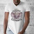 Just a Teacher Who Loves Elephants Elephant Lover Educator Men's V-Neck T-Shirt, funny design