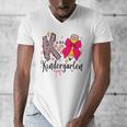 K Is For Kindergarten Teacher Coquette Bow Back To School Men's V-Neck T-Shirt, funny design