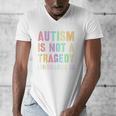Kids AUTISM IS NOT A TRAGEDY IGNORANCE IS Proud Teacher Crew Men's V-Neck T-Shirt, funny design