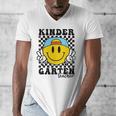 Kindergarten Teacher Hippie Smile Face Back School Men's V-Neck T-Shirt, funny design