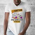 Mad Scientist Halloween Costume Science Teacher Men's V-Neck T-Shirt, Science Teacher Gifts, funny design