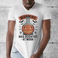 Mad Scientist Pumpkin Science Teacher Halloween Costume Kids Men's V-Neck T-Shirt, Science Teacher Gifts, funny design