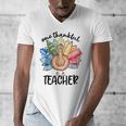 One Thankful Teacher Turkey Pencil Thanksgiving Teachers Men's V-Neck T-Shirt, funny design One Thankful Teacher Turkey Pencil Thanksgiving Teachers Men's V-Neck T-Shirt, funny design