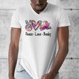 Peace Love Books Librarian Teacher Life Book Library Tie Dye Men's V-Neck T-Shirt, funny design