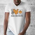 Peace Love Visuals Sped Teacher Pumpkin Skeleton Halloween Men's V-Neck T-Shirt, funny design
