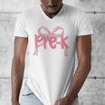 Preppy Pre k Back To School Pre-k Teachers Girls Cute Bow Men's V-Neck T-Shirt, funny design Preppy Pre k Back To School Pre-k Teachers Girls Cute Bow Men's V-Neck T-Shirt, funny design