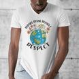 Reduce Reuse Recycle Respect Earth Day Teacher Girl Women Men's V-Neck T-Shirt, funny design