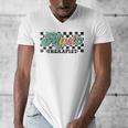Retro Checkered Music Therapist Squad Music Therapy Teacher For Men Women Men's V-Neck T-Shirt, funny design
