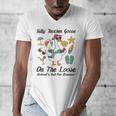 Silly Teacher Goose On The Loose School Out Summer Women Men Men's V-Neck T-Shirt, funny design Silly Teacher Goose On The Loose School Out Summer Women Men Men's V-Neck T-Shirt, funny design