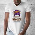 Spooky Paraprofessional Life Halloween Messy Bun Teacher For Men Women Men's V-Neck T-Shirt, funny design Spooky Paraprofessional Life Halloween Messy Bun Teacher For Men Women Men's V-Neck T-Shirt, funny design