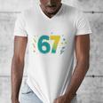 I Survived 67 Days Of School Teachers Students Meme Men's V-Neck T-Shirt, funny design