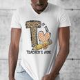T Is For Teacher’s Aide Back To First Day Of School Leopard Men Women Girls Kids Men's V-Neck T-Shirt, funny design