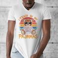 I Teach In My Pajamas Teacher Sunset Bear Retro Men's V-Neck T-Shirt, funny design I Teach In My Pajamas Teacher Sunset Bear Retro Men's V-Neck T-Shirt, funny design