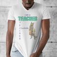 I Am A Teacher Alcoholic Cat Beer Feline Men Women Men's V-Neck T-Shirt, funny design