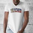 Teacher Filipino Vintage Heritage DNA Flag Men's V-Neck T-Shirt, funny design
