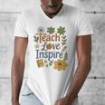 Teacher Inspire Love Men's V-Neck T-Shirt, funny design Teacher Inspire Love Men's V-Neck T-Shirt, funny design