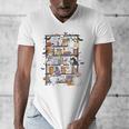 Teacher Library Ghost Reading Book Halloween Cat Men's V-Neck T-Shirt, funny design