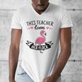 This Teacher Loves Her Flock Cute Flamingo Teacher Men's V-Neck T-Shirt, funny design This Teacher Loves Her Flock Cute Flamingo Teacher Men's V-Neck T-Shirt, funny design