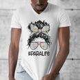 Teacher Para Life Tee Paraprofessional Cute Messy Bun Men's V-Neck T-Shirt, funny design