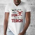 Teachers Oh What Fun It Is To Teach Cute Red Plaid Reindeer Men's V-Neck T-Shirt, funny design Teachers Oh What Fun It Is To Teach Cute Red Plaid Reindeer Men's V-Neck T-Shirt, funny design